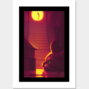 Relaxed Cat Under Sunlight Indoor Posters and Art